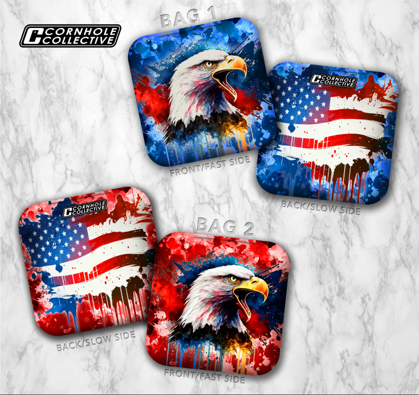 Stick 'n Slick Bags: Paint Splatter Eagle & Flag